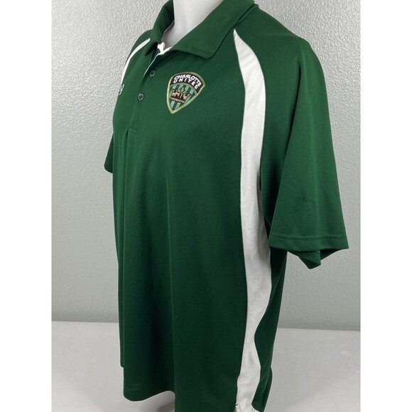 Charlotte United Soccer Men XL Polo Shirt Under Armour Green Heat Gear Loose Fit - Picture 4 of 9